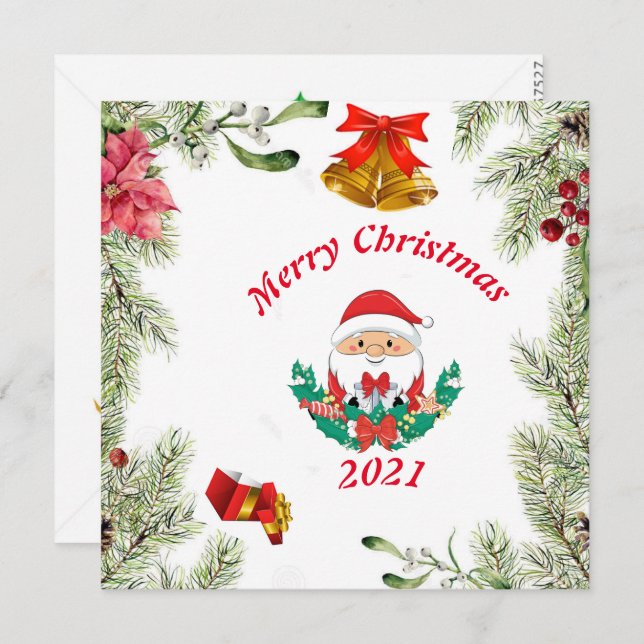 tarjeta de deseos de los navidades (Anverso / Reverso)