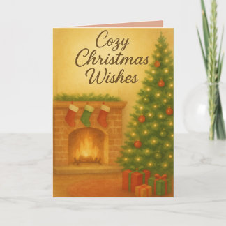 Tarjeta de deseos de Navidad acogedores – Acuarela