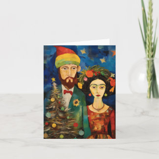 Tarjeta de deseos de Navidad de Vincent y Frida