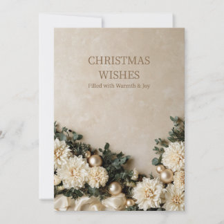 Tarjeta de deseos de Navidad elegante y neutral de