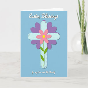 Tarjeta de deseos de Pascua Aqua Cross
