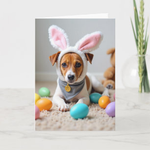 Tarjeta de deseos de Pascua de cachorro lindo