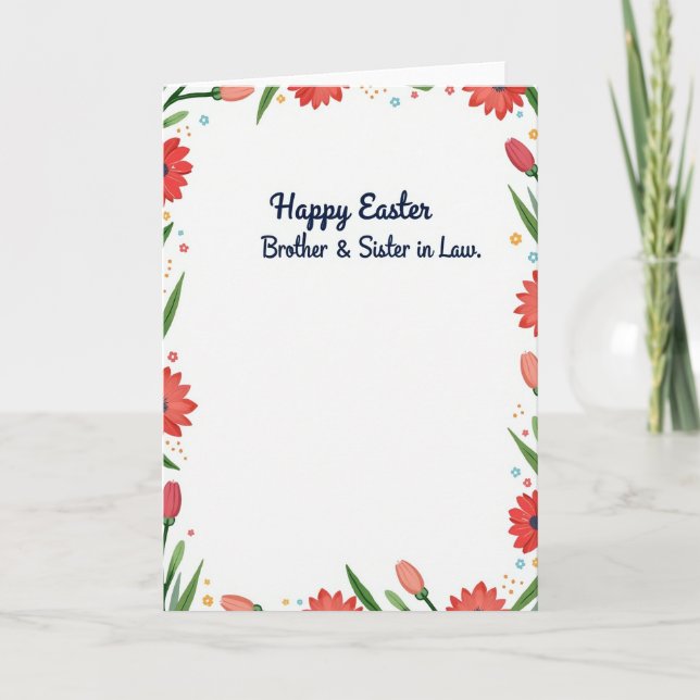 Tarjeta de deseos de Pascua de flores artificiales (Anverso)