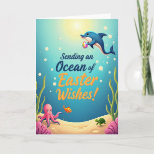 Tarjeta de deseos de Pascua de océano para amigo
