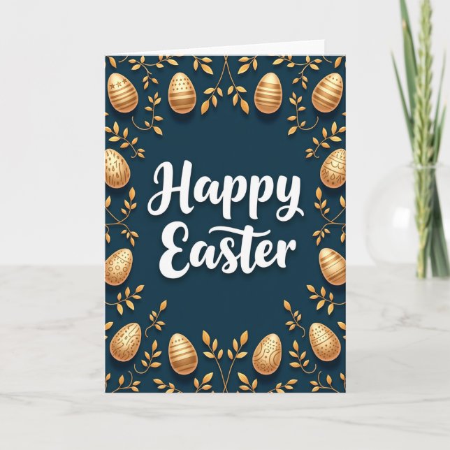 Tarjeta de deseos de Pascua elegante (Anverso)