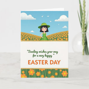 Tarjeta de deseos de Pascua feliz