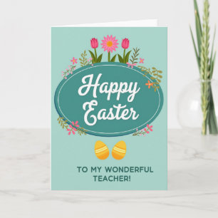 Tarjeta de deseos de Pascua floral acuática