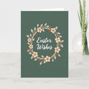 Tarjeta de deseos de Pascua floral elegante