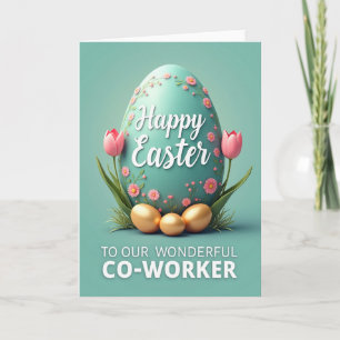 Tarjeta de deseos de Pascua para compañeros de tra