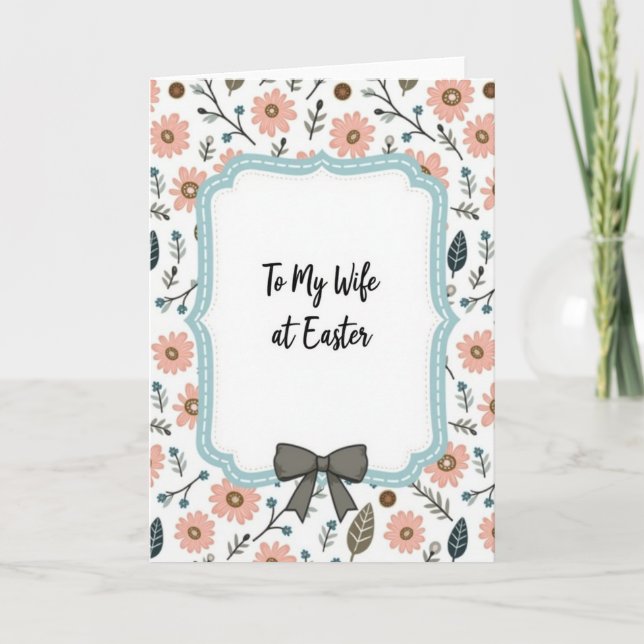 Tarjeta de deseos de Pascua para esposa (Anverso)