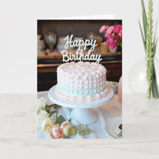 Tarjeta de deseos de pastel de cumpleaños dulce