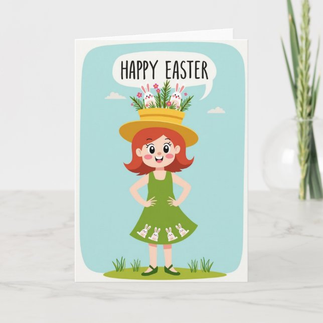 Tarjeta de deseos de primavera feliz (Anverso)