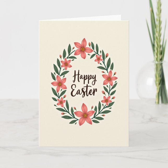 Tarjeta de deseos de primavera floral (Anverso)