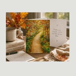 Tarjeta de deseos de recuperación Hojas de otoño