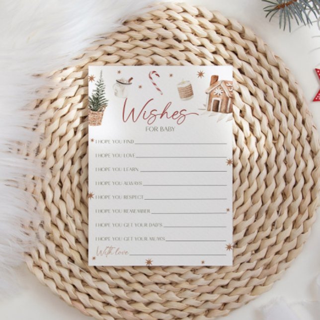 Tarjeta De Deseos De Santa Baby Shower Para Bebés (Subido por el creador)