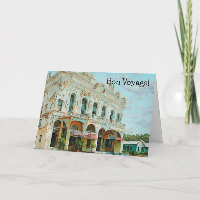 Tarjeta de deseos de vacaciones de hotel de estilo (Anverso)