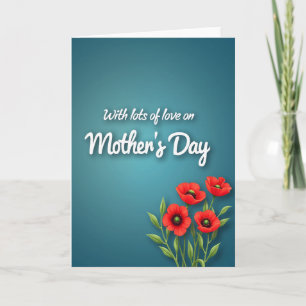 Tarjeta de deseos del día de la madre Amapolas roj