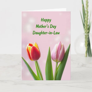 Tarjeta de deseos del Día de la Madre con tonos ro