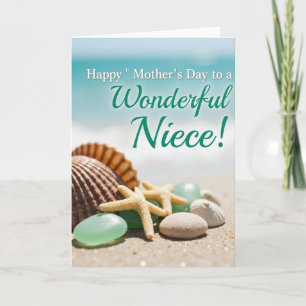 Tarjeta de deseos del Día de la Madre en la costa