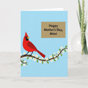 Tarjeta de Deseos del Día de la Madre Pájaro Carme
