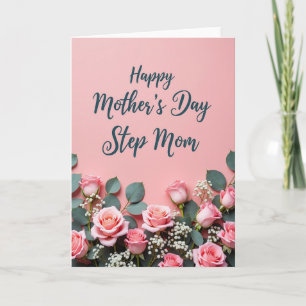 Tarjeta de Deseos del Día de la Madre Rosa Elegant