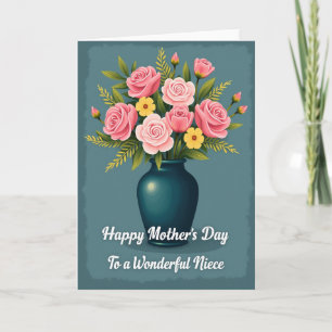Tarjeta de Deseos del Día de la Madre Rose Bouquet