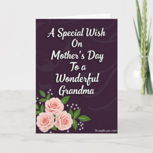 Tarjeta de deseos del Día de las Abuelas Maravillo