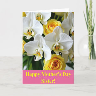 Tarjeta de deseos del día de las hermanas orquídea