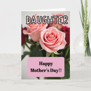 Tarjeta de Deseos del Día de las Hijas Florales