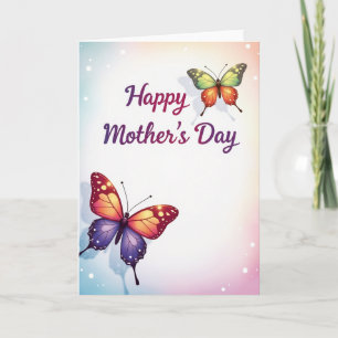 Tarjeta de deseos del día de las madres aladas