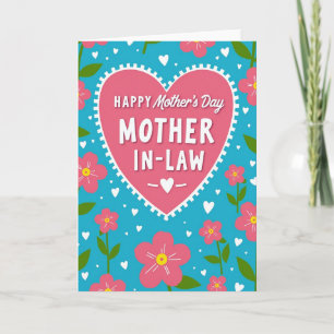 Tarjeta de deseos del Día de las Madres con corazó