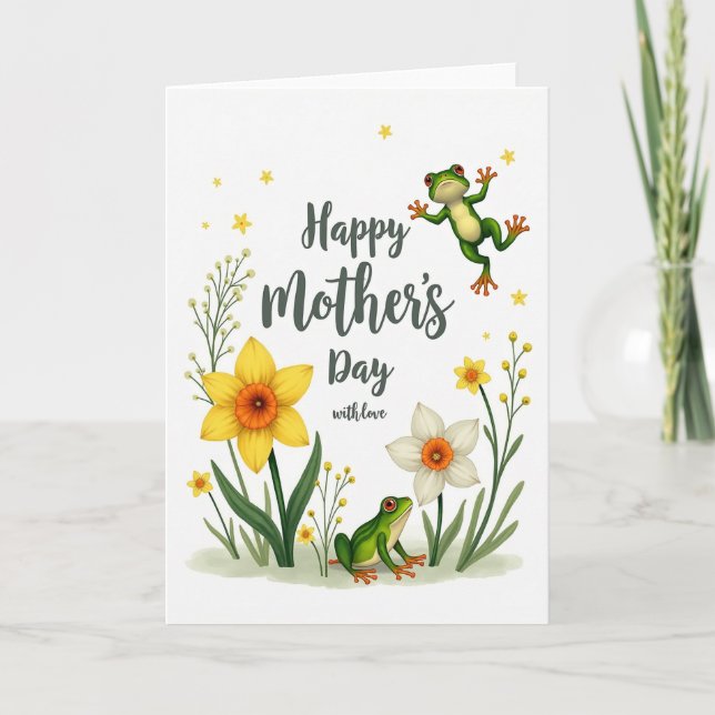 Tarjeta de deseos del Día de las Madres Verde (Anverso)