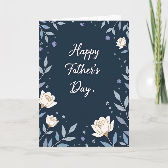 Tarjeta de deseos del Día del Padre añil (Anverso)