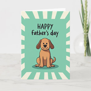 Tarjeta de deseos del Día del Padre con cachorro d