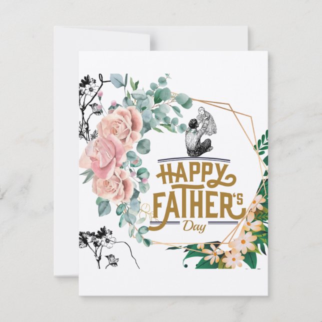 Tarjeta de deseos feliz del día del padre (Anverso)