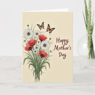 Tarjeta de deseos florales en acuarela