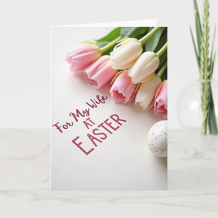Tarjeta de deseos florales para esposa en Pascua
