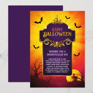 Tarjeta de deseos góticos elegantes de Halloween