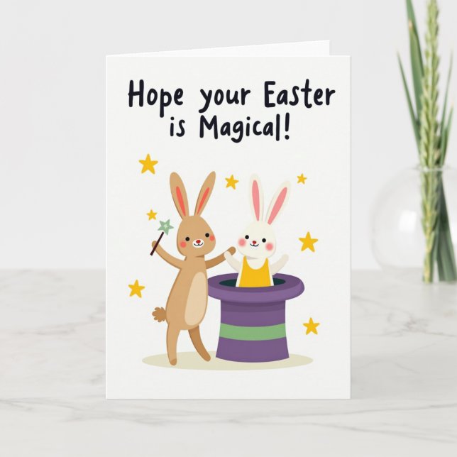 Tarjeta de deseos mágicos de Pascua (Anverso)