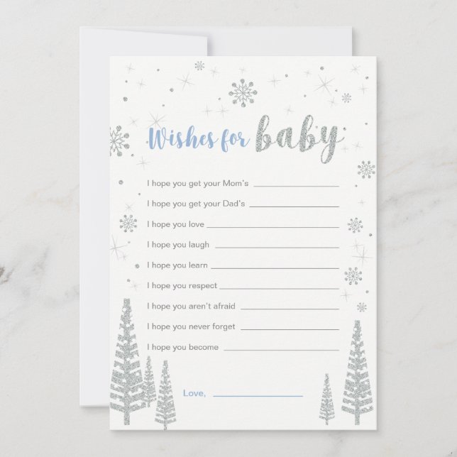 Tarjeta de deseos para bebé, Juego de Baby Shower  (Anverso)