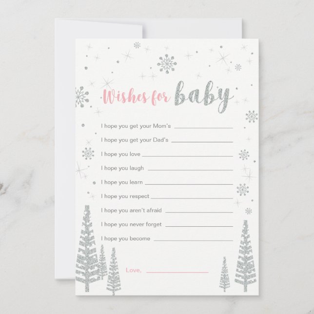 Tarjeta de deseos para bebé, juego de baby shower  (Anverso)