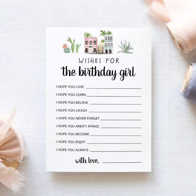 Tarjeta de deseos para la cumpleañera (Subido por el creador)