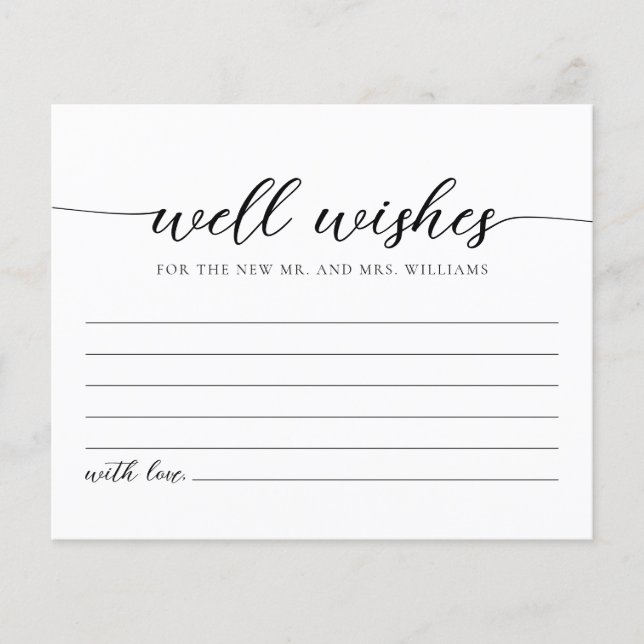 Tarjeta de Deseos para los Novios (Anverso)