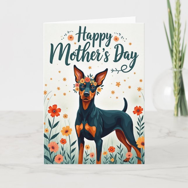 Tarjeta de Deseos para Madre de Perro Floral (Anverso)