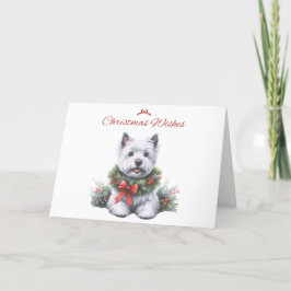 Tarjeta de deseos para Navidades Westie