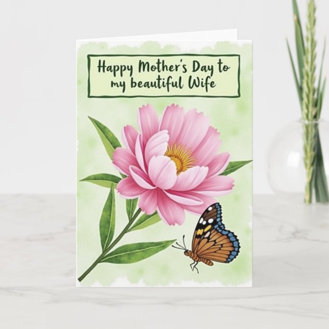 Tarjeta de Deseos Suaves para el Día de la Madre (Anverso)