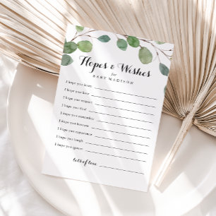 Tarjeta de deseos y esperanzas de Baby Shower Foli