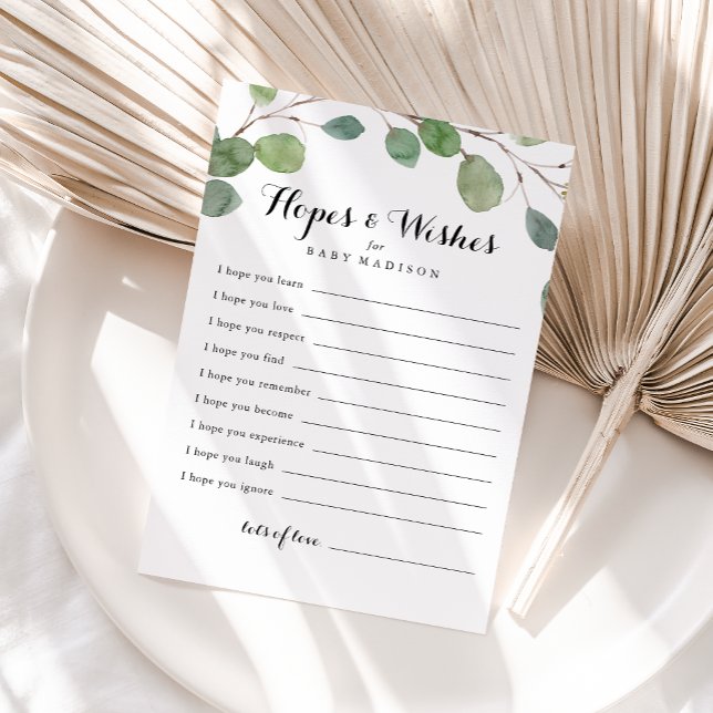 Tarjeta de deseos y esperanzas de Baby Shower Foli (Subido por el creador)