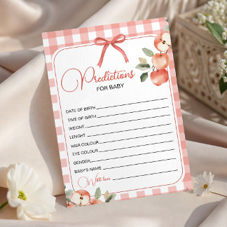 Tarjeta de deseos y predicciones para baby shower