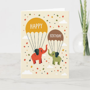 Tarjeta de desfile de elefante alegre